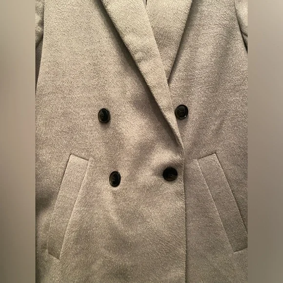 H&M - Double Breasted Coat in Light Grey - Size 2 - Picture 7 of 11